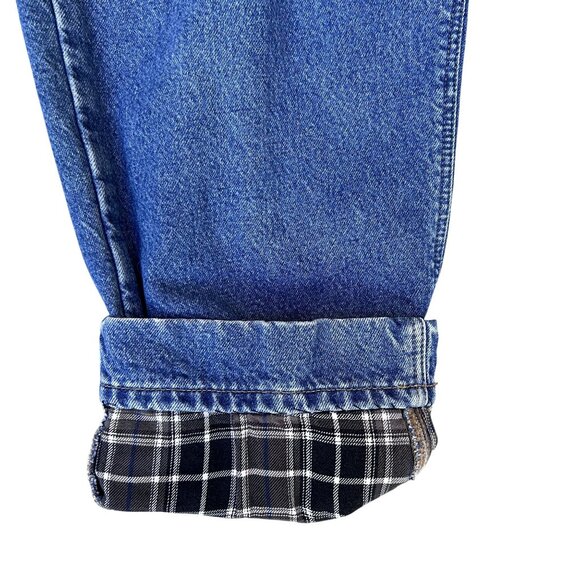 Carhartt VTG Mens 40x30 Relaxed Fit Brown Flannel Lined Jeans Heavy Duty Denim - Picture 9 of 13